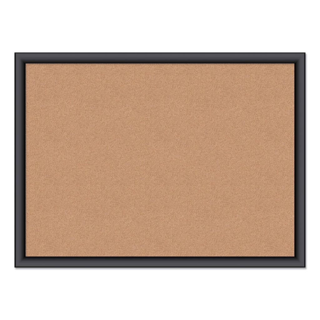 U Brands Cork Bulletin Board, 24 x 18, Natural Surface, Black Frame