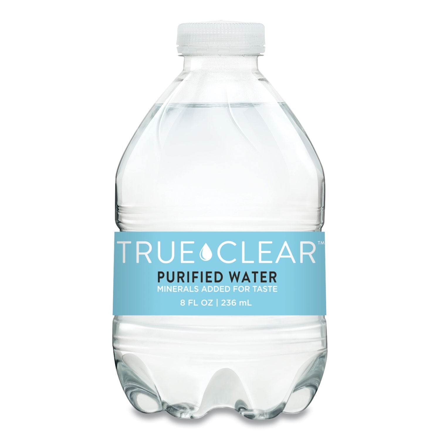 True Clear Purified Bottled Water, 8 oz Bottle, 24 Bottles/Carton, 182 Cartons/Pallet
