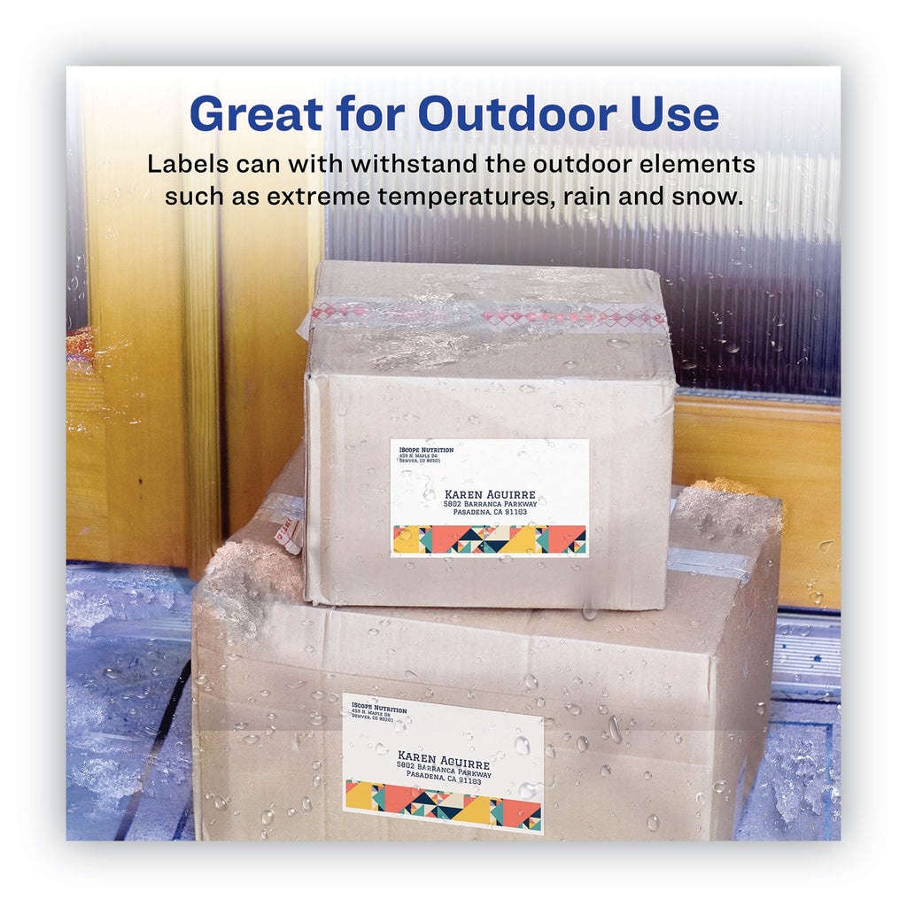 Avery Waterproof Shipping Labels with TrueBlock Technology, Laser Printers, 5.5 x 8.5, White, 2/Sheet, 500 Sheets/Box