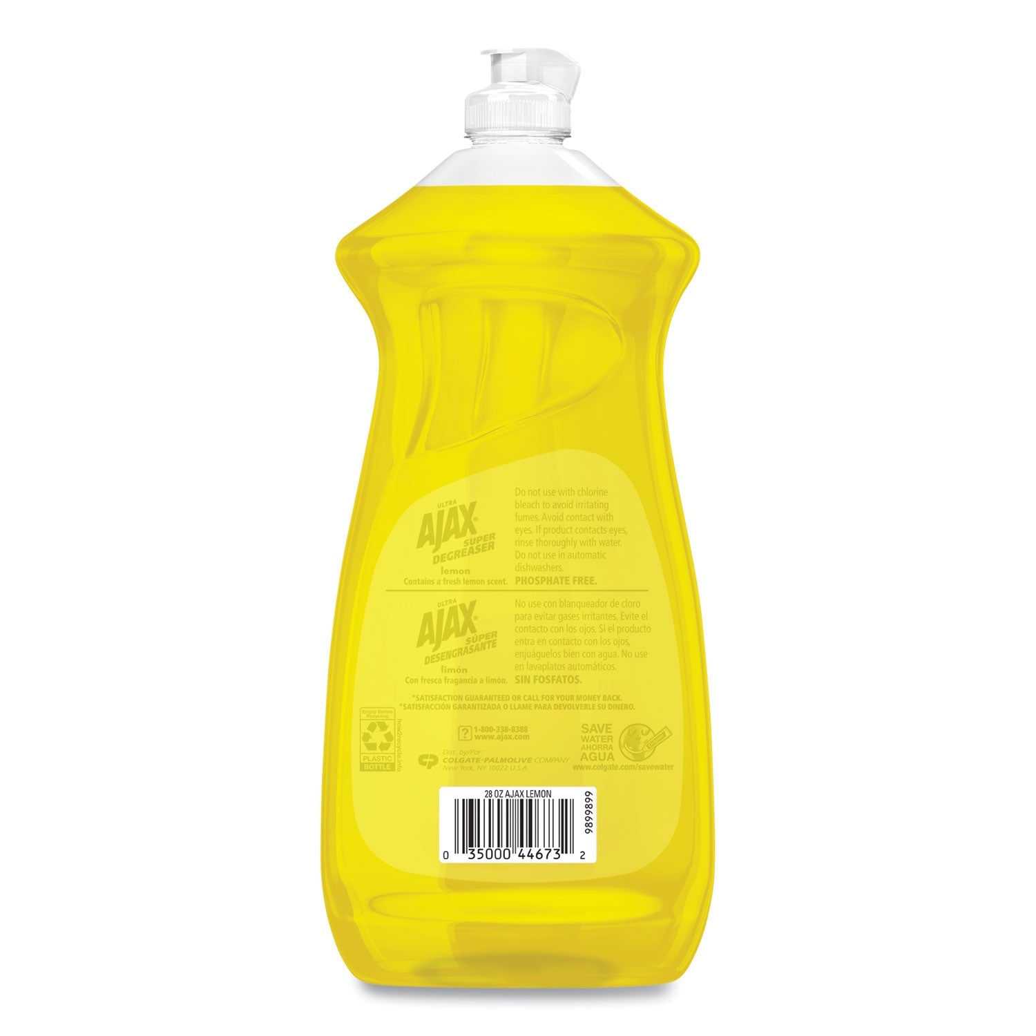 Ajax Dish Detergent, Lemon Scent, 28 oz Bottle, 9/Carton