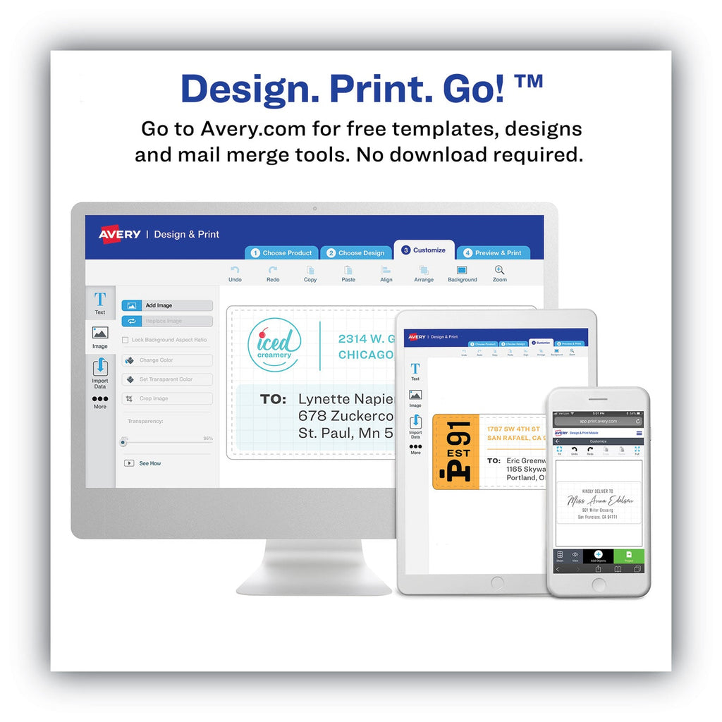 Avery Waterproof Shipping Labels with TrueBlock Technology, Laser Printers, 5.5 x 8.5, White, 2/Sheet, 500 Sheets/Box