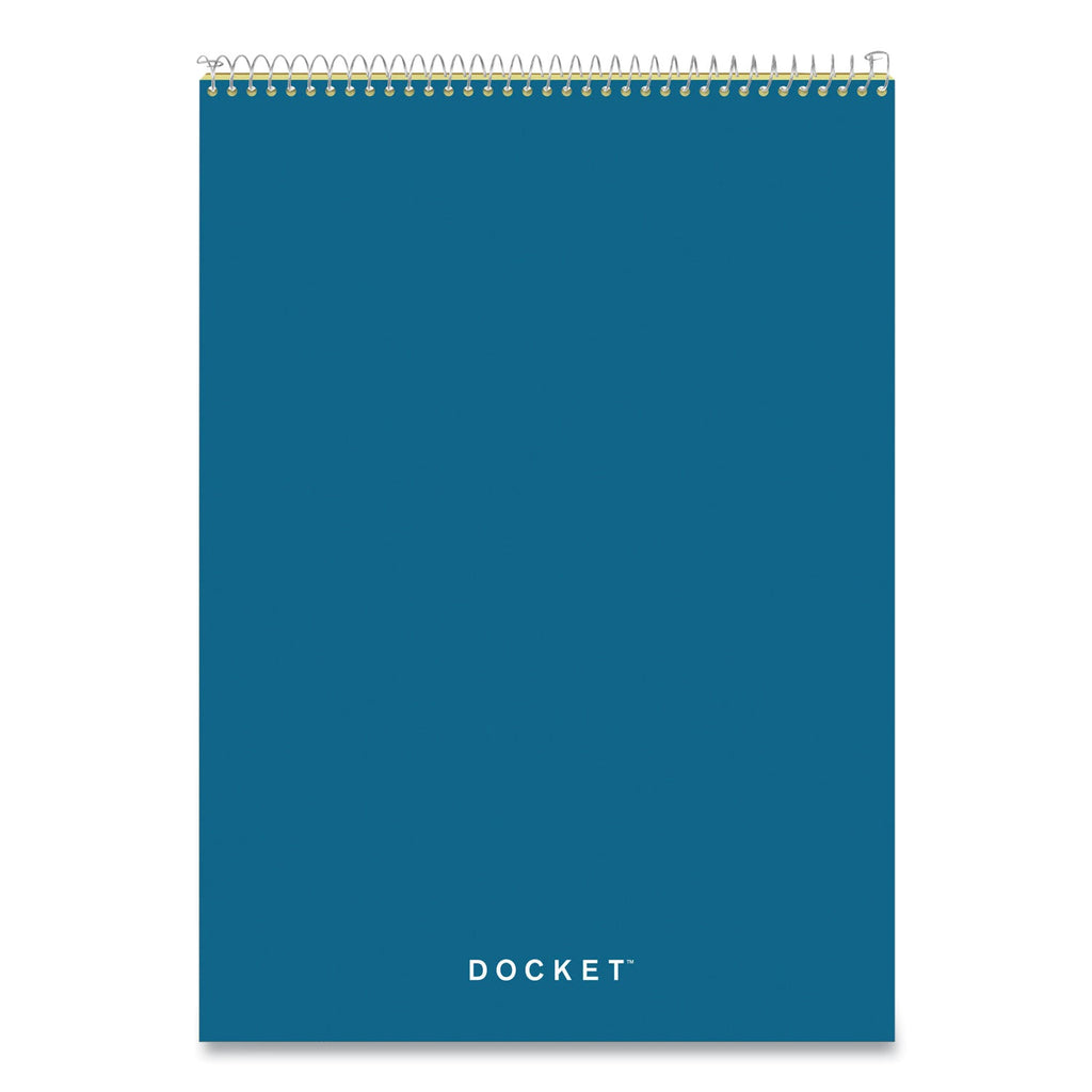 TOPS Docket Ruled Wirebound Pad with Cover, Wide/Legal Rule, Blue Cover, 70 Canary-Yellow 8.5 x 11.75 Sheets