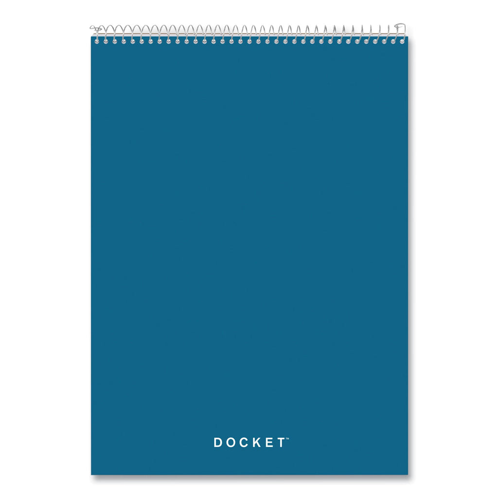 TOPS Docket Ruled Wirebound Pad with Cover, Wide/Legal Rule, Blue Cover, 70 White 8.5 x 11.75 Sheets