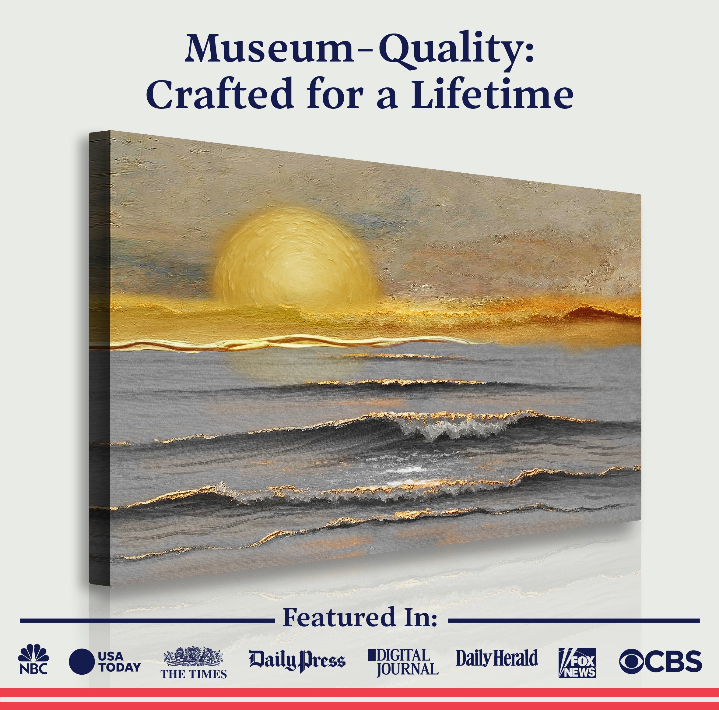 Golden Horizon Calm Wall Art
