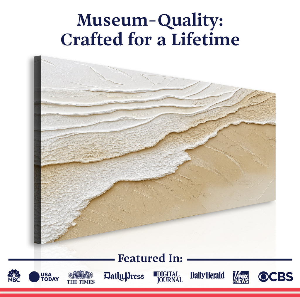 Neutral Ocean Waves Wall Art