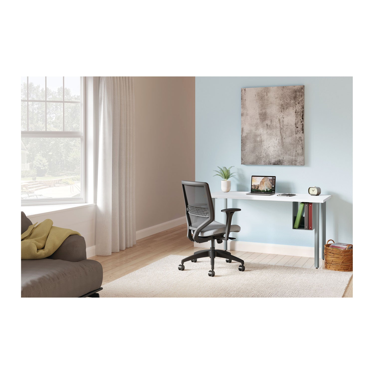 HON Coze Table Legs, 5.75w x 28h, Silver, 4/Pack