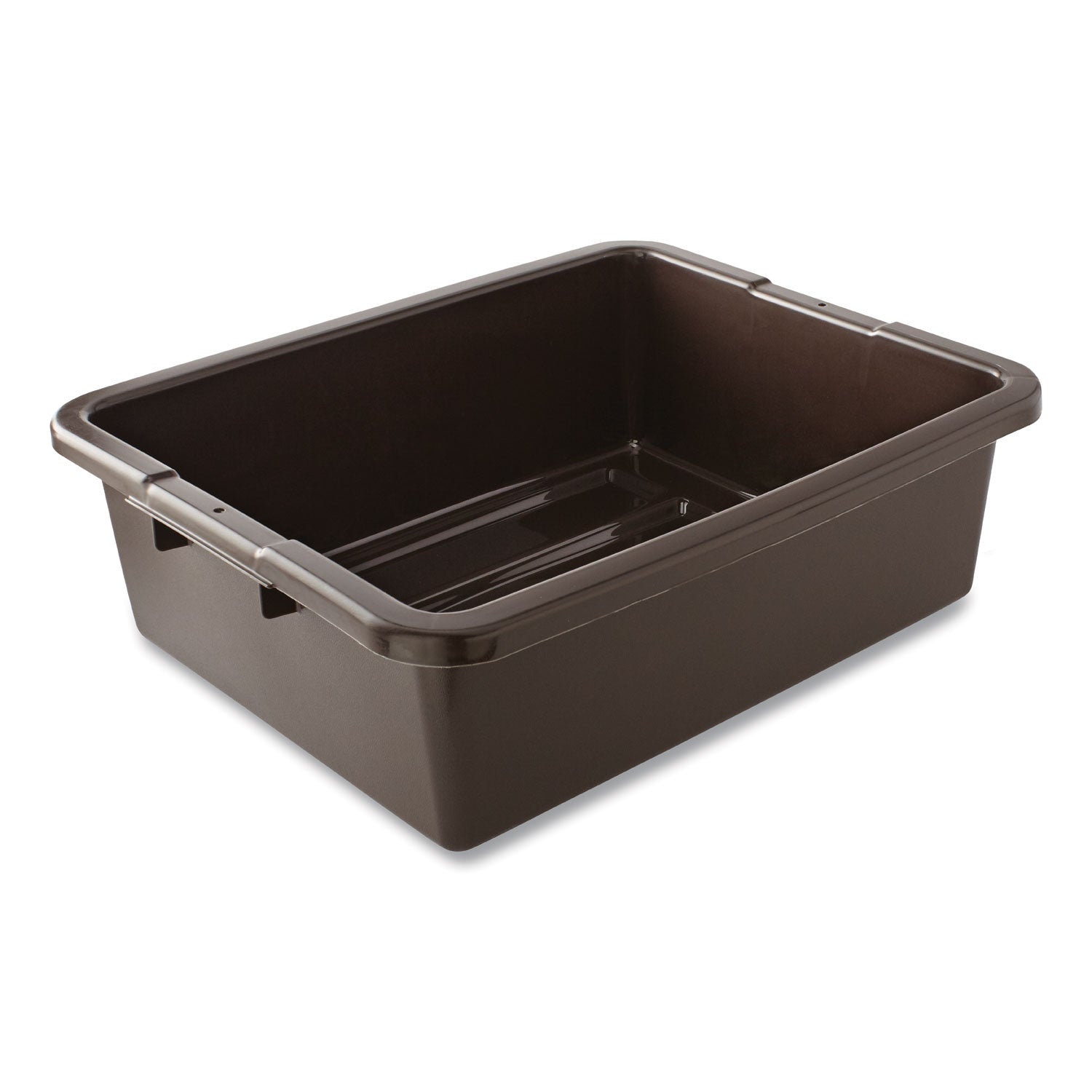 Rubbermaid Bus/Utility Box, 17.3" x 7" x 21.5", Brown, 100/Carton