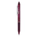 Pilot FriXion Clicker Erasable Gel Pen, Retractable, Fine 0.7 mm, Burgundy Ink, Burgundy Barrel, Dozen