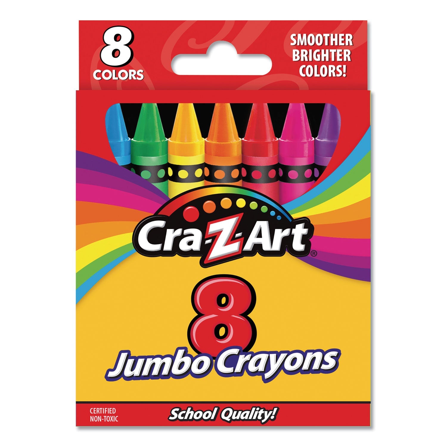 Cra-Z-Art Jumbo Crayons, 8 Assorted Colors, 8/Pack