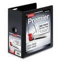 Cardinal Premier Easy Open ClearVue Locking Slant-D Ring Binder, 3 Rings, 5" Capacity, 11 x 8.5, Black