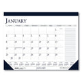 House of Doolittle Recycled Two-Color Monthly Desk Pad Calendar with Notes Section, 22 x 17, Blue Binding/Corners, 12-Month (Jan-Dec): 2023
