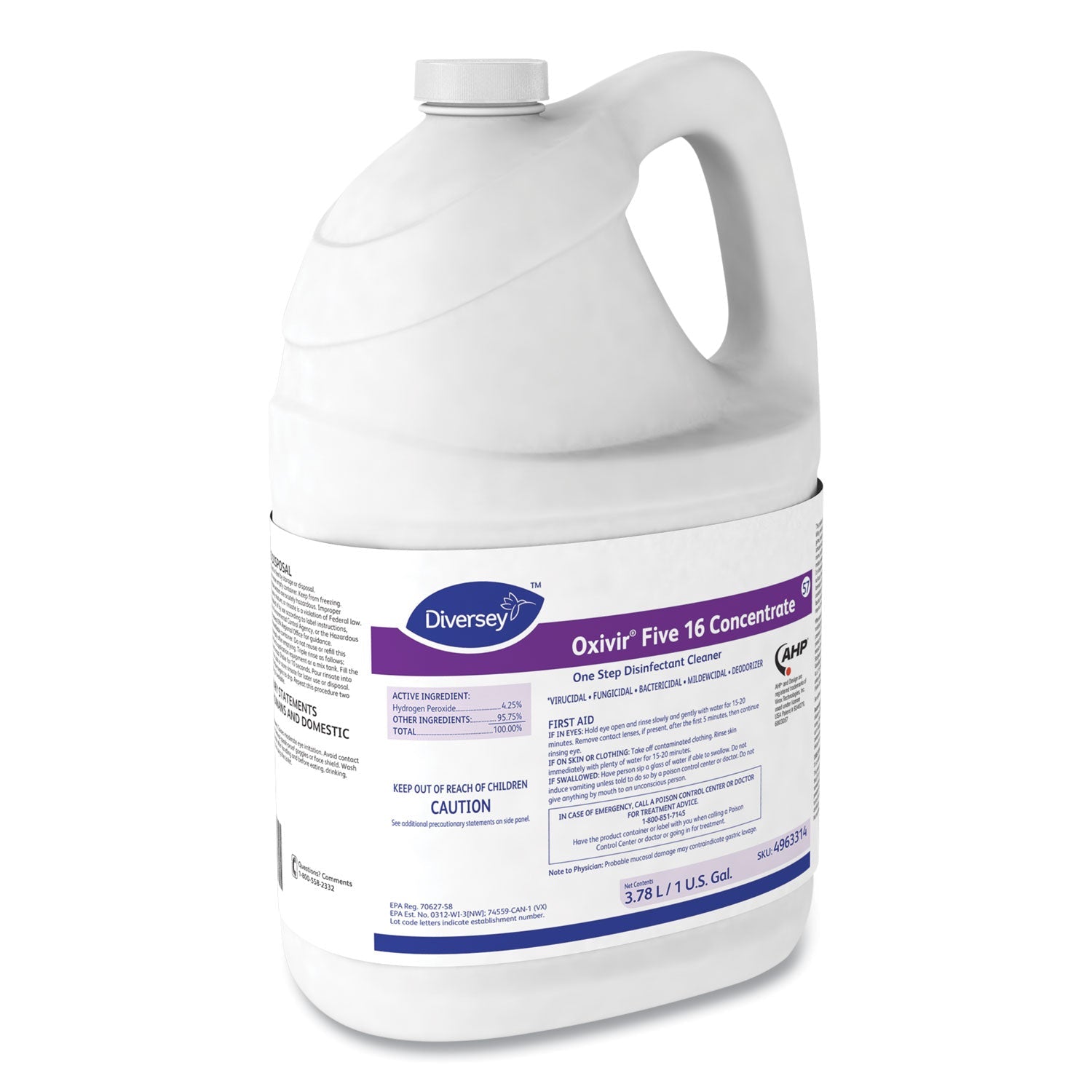 Oxivir Five 16 One-Step Disinfectant Cleaner, 1 gal Bottle, 4/Carton