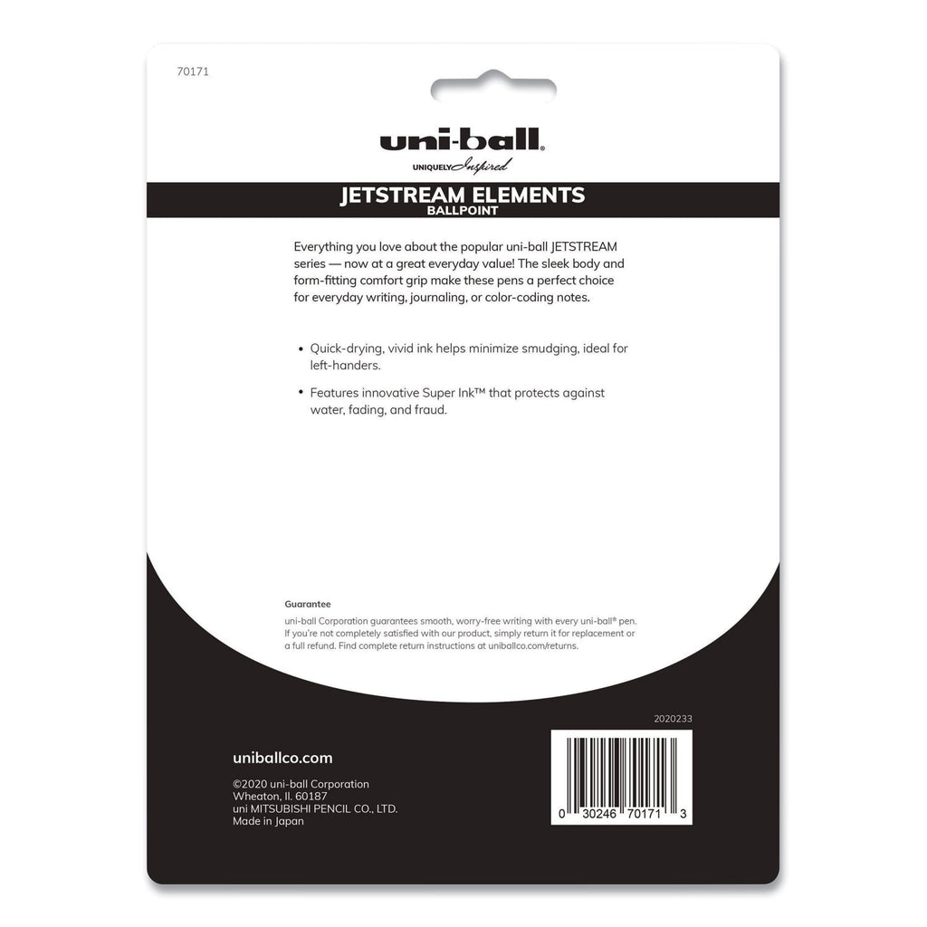 uniball Jetstream Elements Ballpoint Pen, Retractable, Medium 1 mm, Assorted Ink and Barrel Colors, 12/Pack