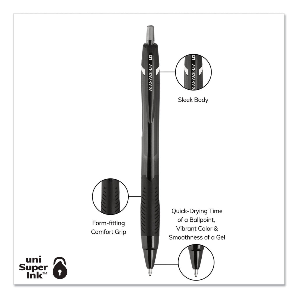 uniball Jetstream Elements Ballpoint Pen, Retractable, Medium 1 mm, Assorted Ink and Barrel Colors, 12/Pack