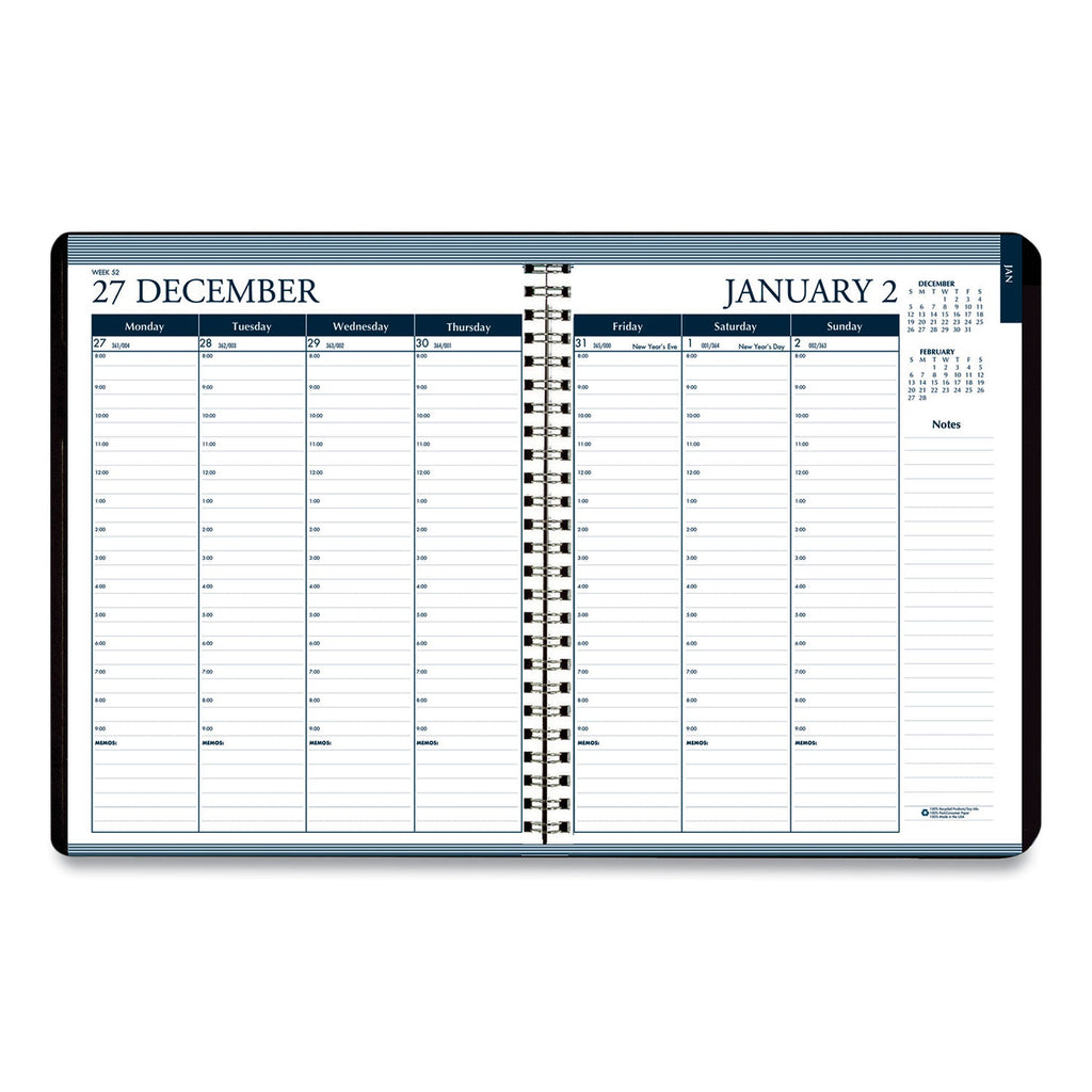 House of Doolittle Recycled Wirebound Weekly/Monthly Planner, 11 x 8.5, Black Cover, 12-Month (Jan to Dec): 2023