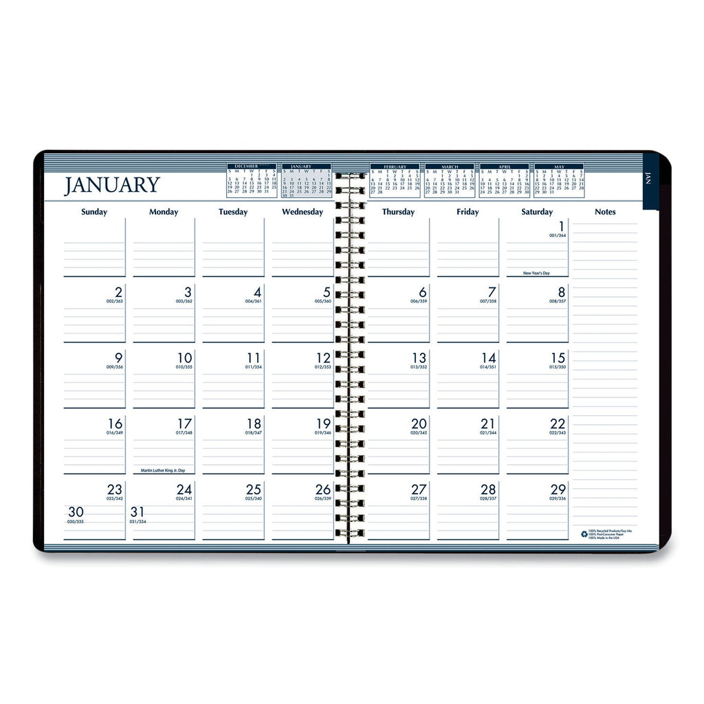 House of Doolittle Recycled Wirebound Weekly/Monthly Planner, 11 x 8.5, Black Cover, 12-Month (Jan to Dec): 2023