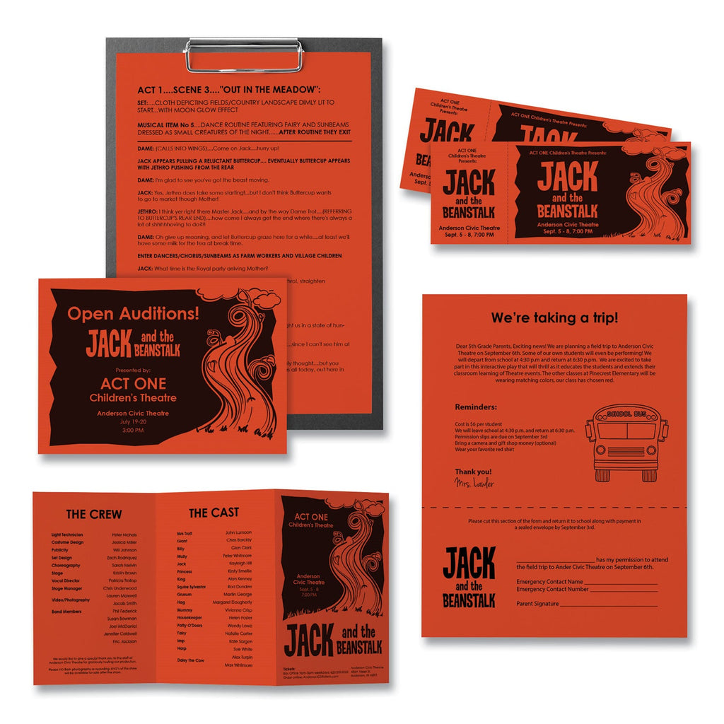 Astrobrights Color Paper, 24 lb Bond Weight, 8.5 x 11, Orbit Orange, 500 Sheets/Ream