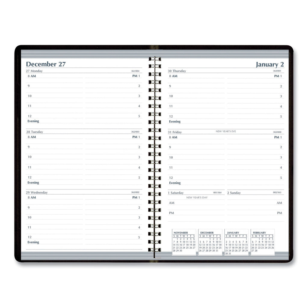 House of Doolittle Recycled Weekly Appointment Book, 8 x 5, Black Cover, 12-Month (Jan to Dec): 2023