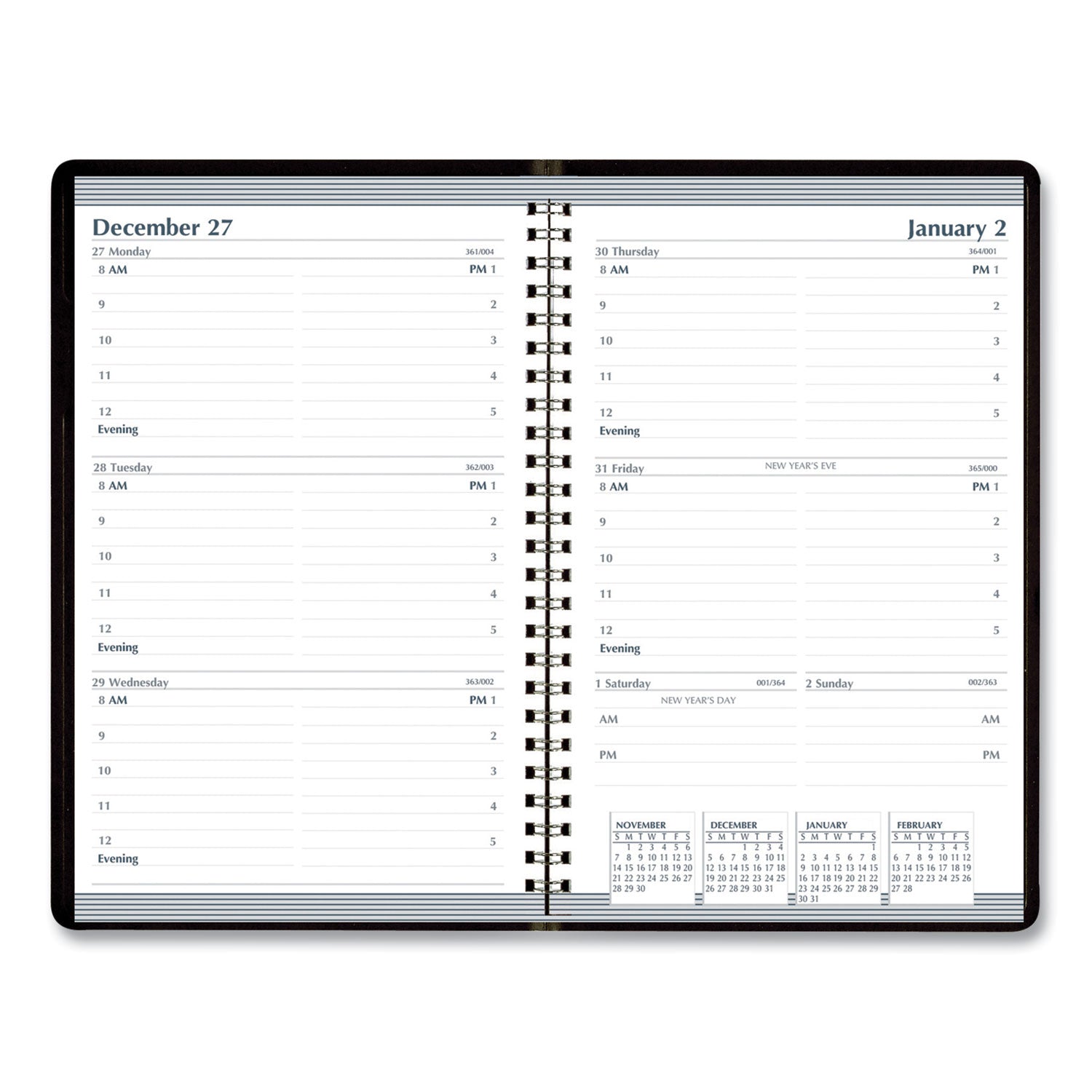 House of Doolittle Recycled Weekly Appointment Book, 8 x 5, Black Cover, 12-Month (Jan to Dec): 2023