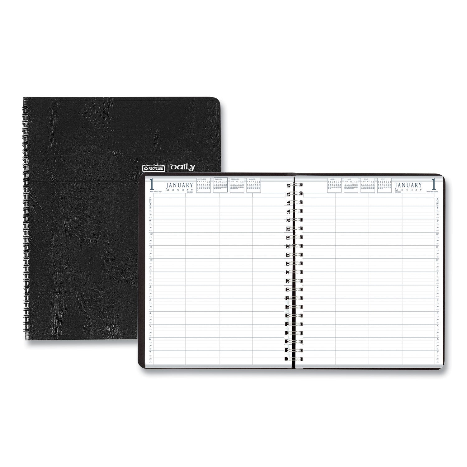 House of Doolittle Eight-Person Group Practice Daily Appointment Book, 11 x 8.5, Black Cover, 12-Month (Jan to Dec): 2023