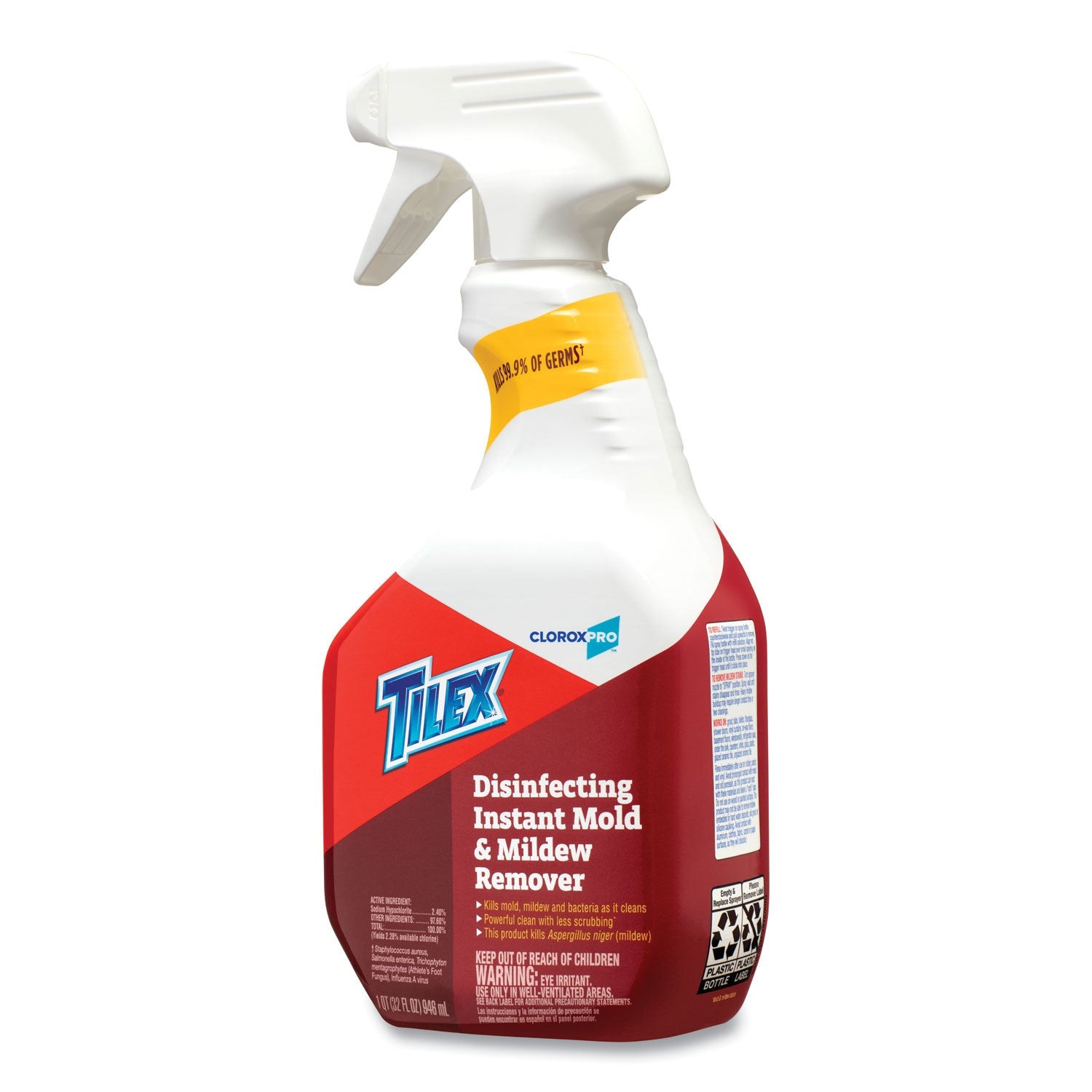 Tilex Disinfects Instant Mildew Remover, 32 oz Smart Tube Spray, 9/Carton