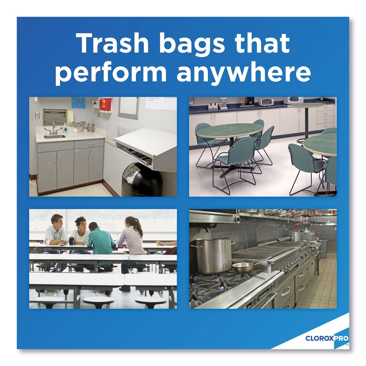 Glad ForceFlex Tall Kitchen Drawstring Trash Bags, 13 gal, 0.72 mil, 23.75" x 24.88", Gray, 100/Box