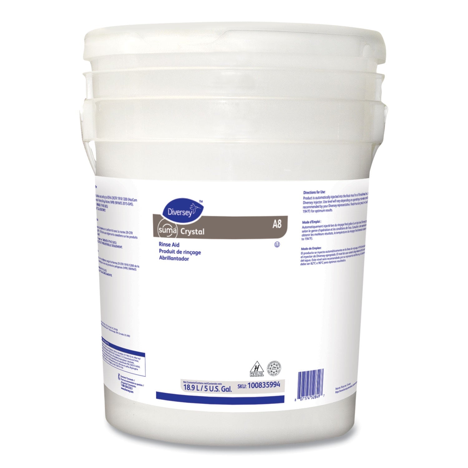 Diversey Suma Crystal A8, Characteristic Scent, 18.9 L Container