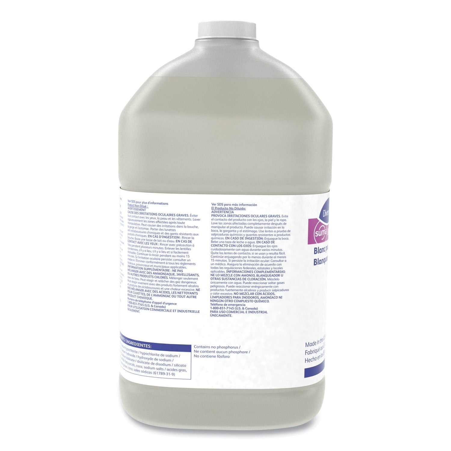 Diversey Suma Block Whitener, 1 gal Bottle, 4/Carton