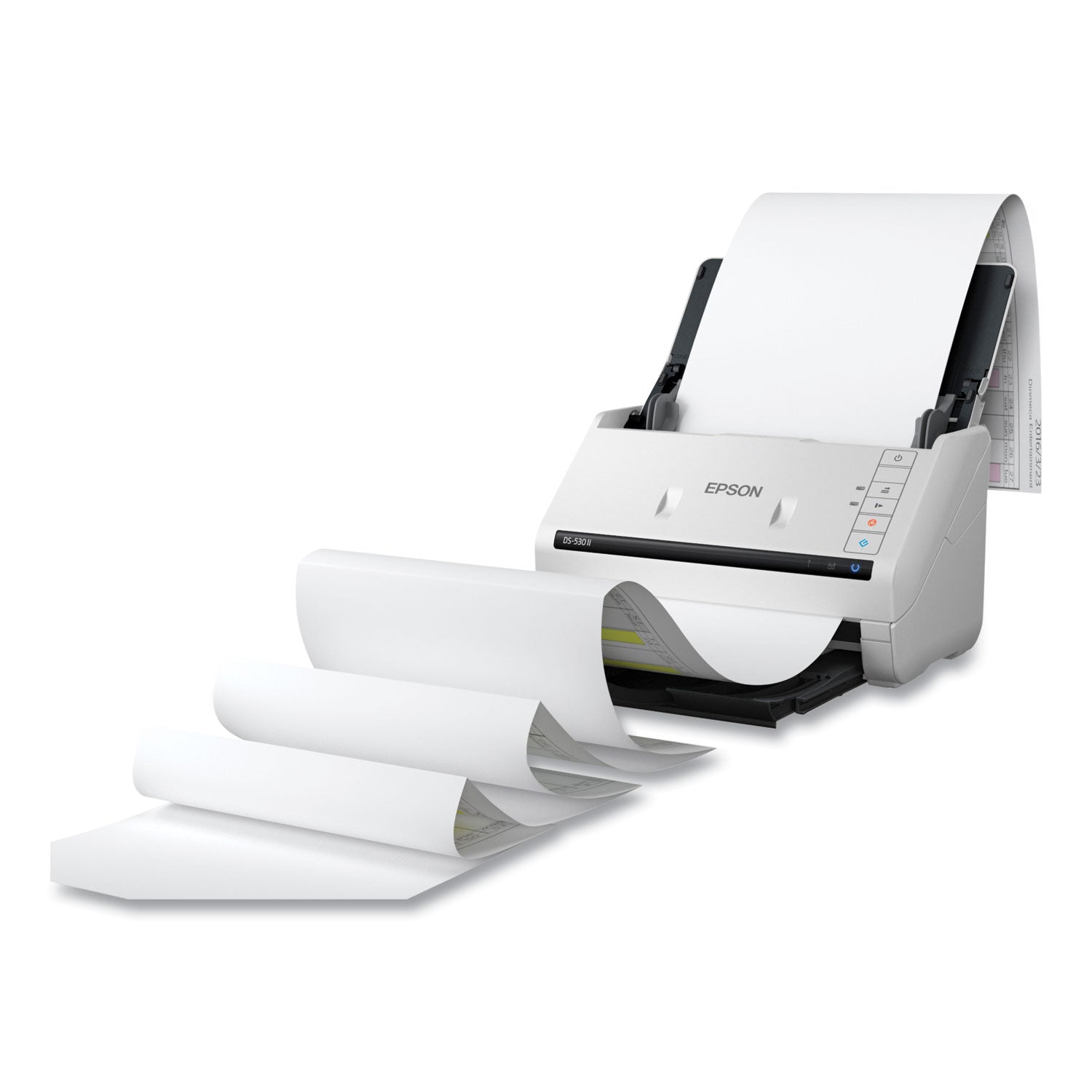 Epson DS-530 II Color Duplex Document Scanner, 600 dpi Optical Resolution, 50-Sheet Duplex Auto Document Feeder