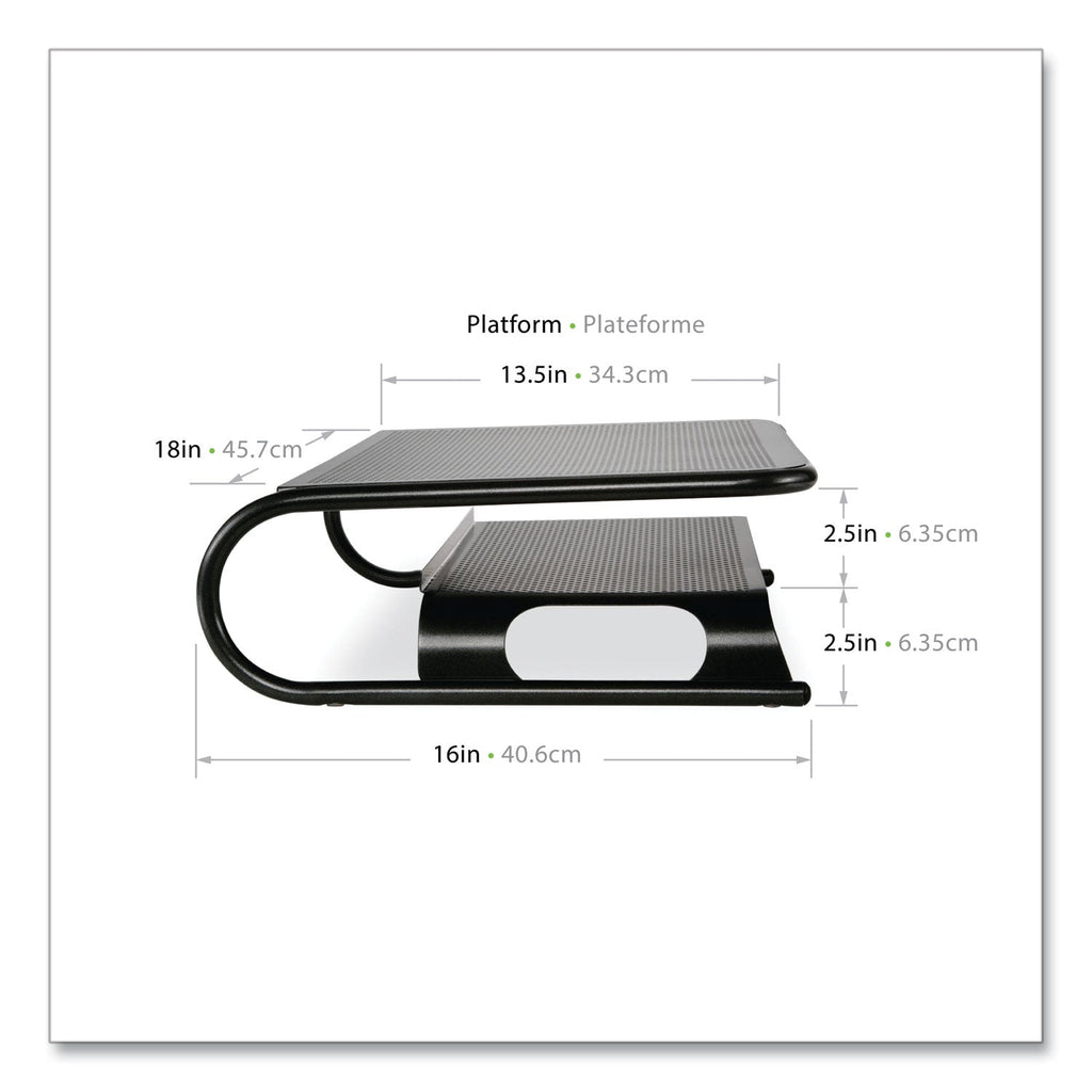 Allsop Metal Art Printer and Monitor Stand Plus, 18" x 13.5" x 6", Black, Supports 50 lbs