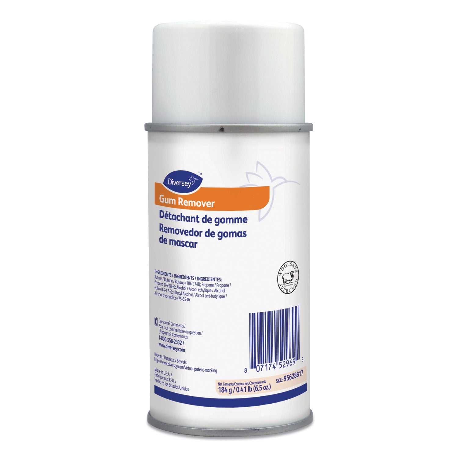 Diversey Gum Remover, 6.5 oz Aerosol Spray Can, 12/Carton