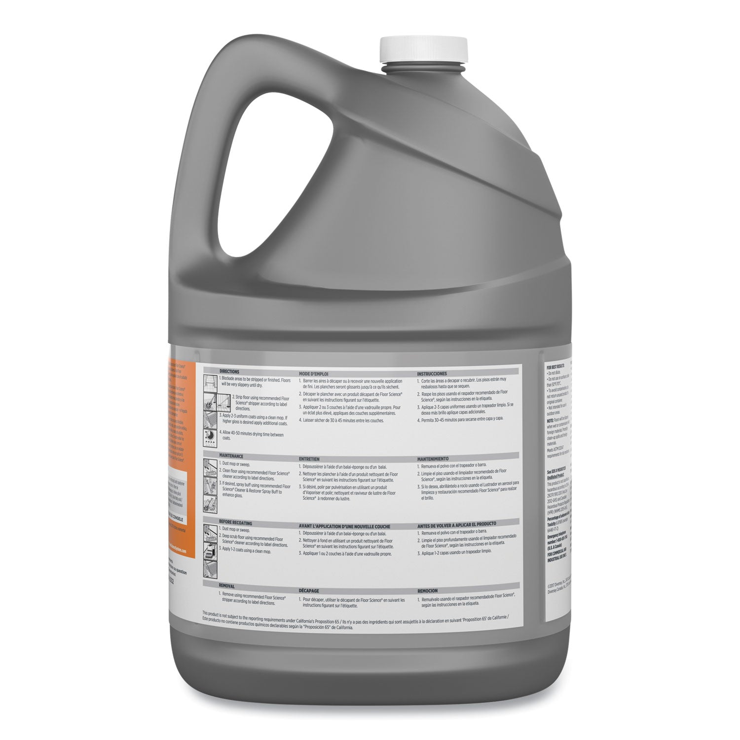 Diversey Floor Science Easy Apply Floor Finish, Ammonia Scent, 1 gal Container, 4/Carton