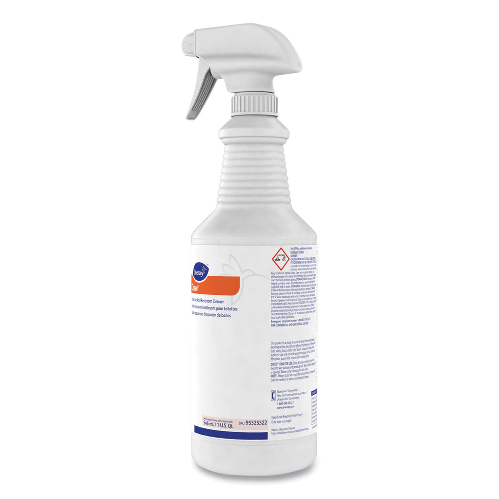 Diversey Foaming Acid Restroom Cleaner, Fresh Scent, 32 oz Spray Bottle, 12/Carton