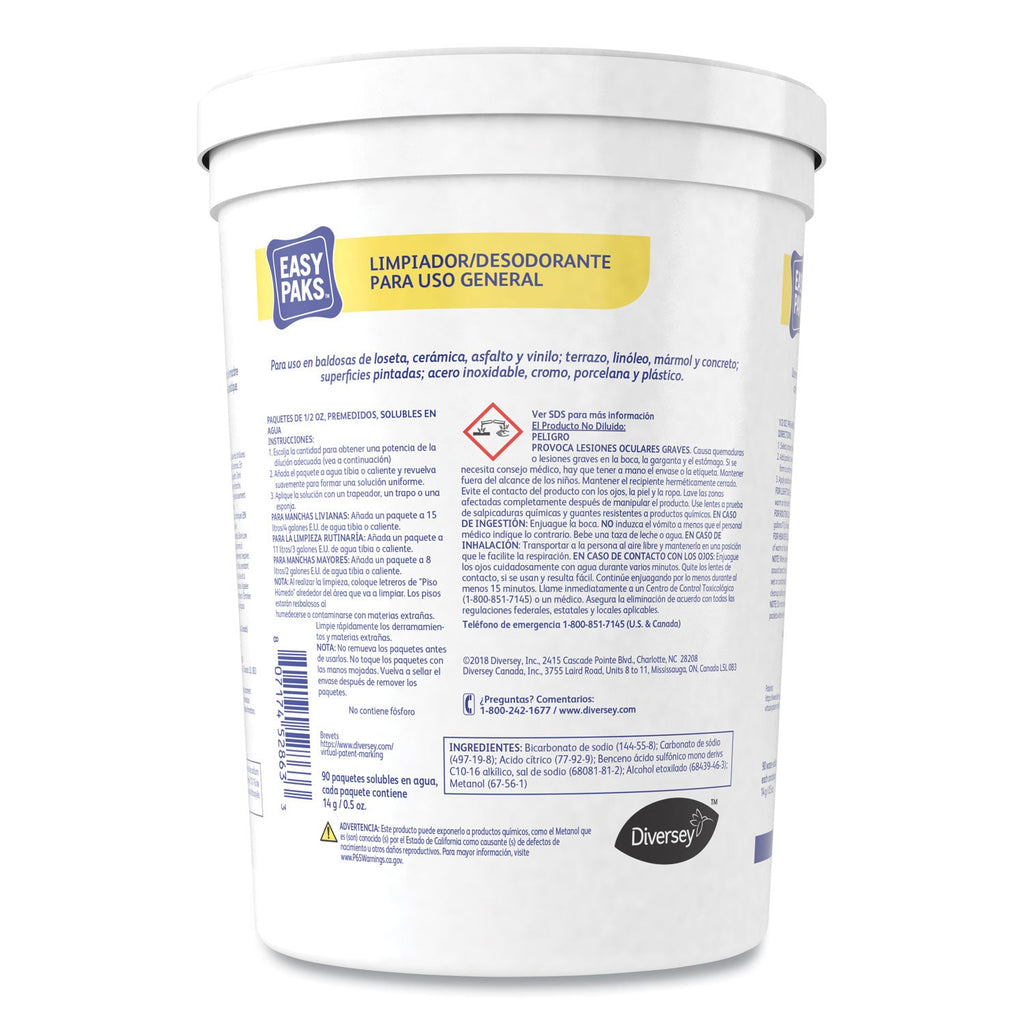 Easy Paks All-Purpose Cleaner/Deodorizer, 90 .5 oz Packets/Tub, 2 Tubs/Carton