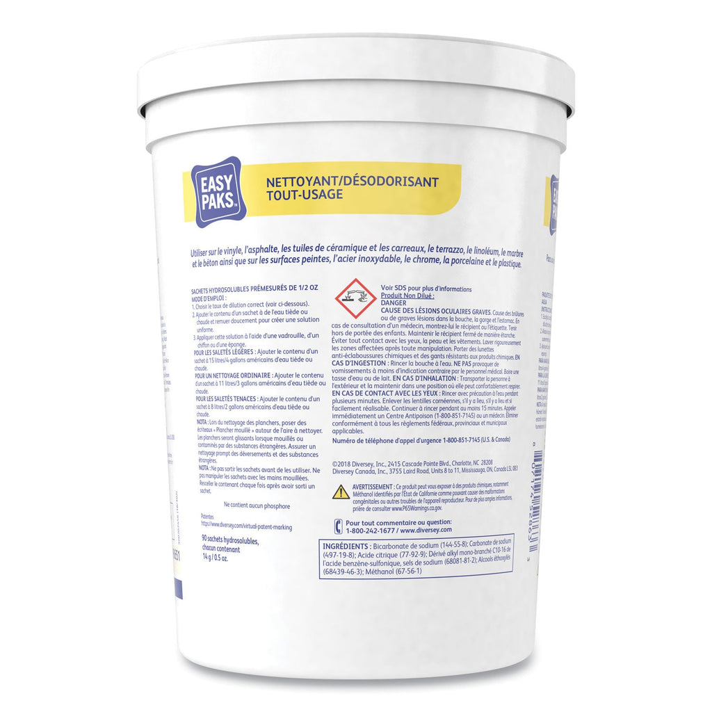 Easy Paks All-Purpose Cleaner/Deodorizer, 90 .5 oz Packets/Tub, 2 Tubs/Carton