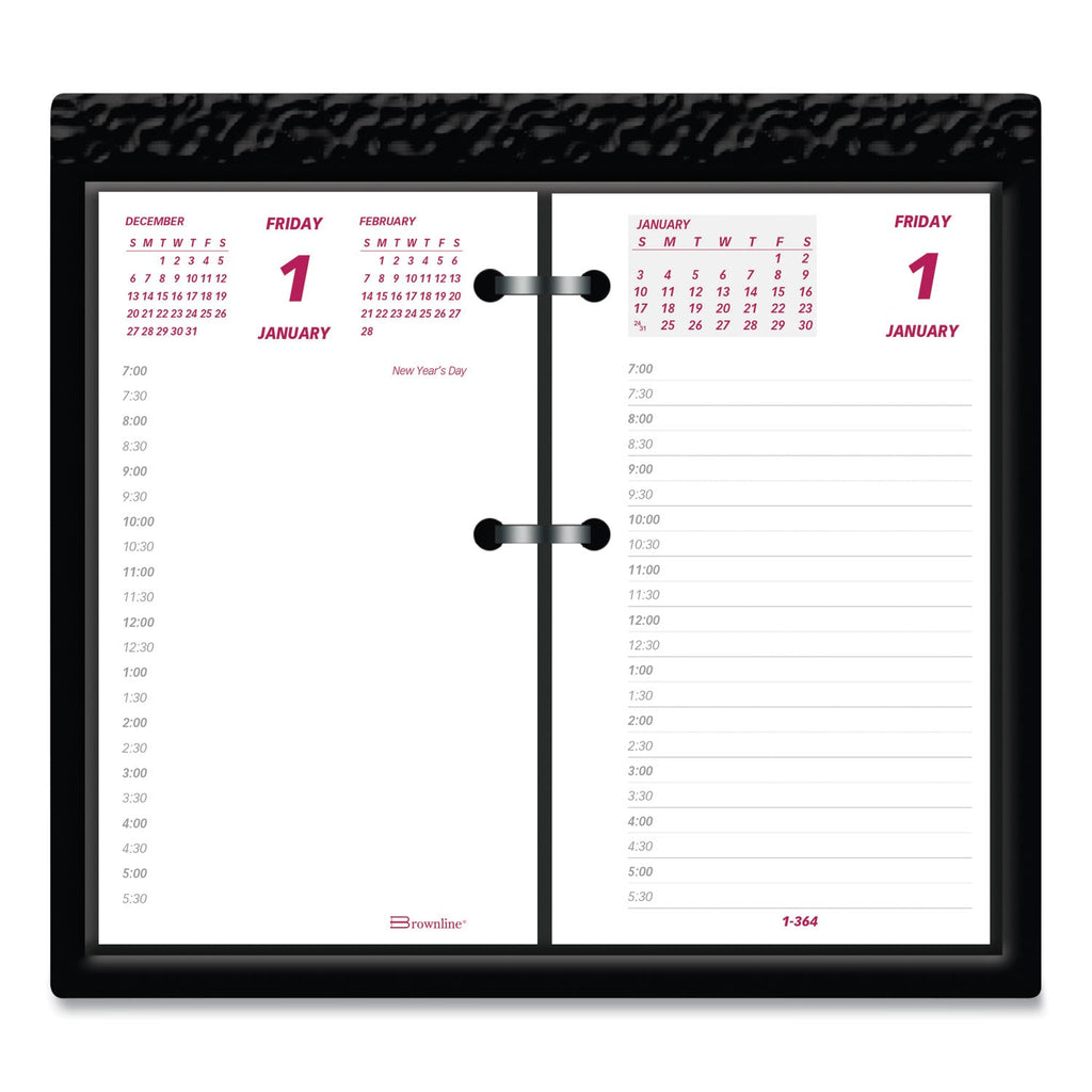 Brownline Daily Calendar Pad Refill, 6 x 3.5, White/Burgundy/Gray Sheets, 2023