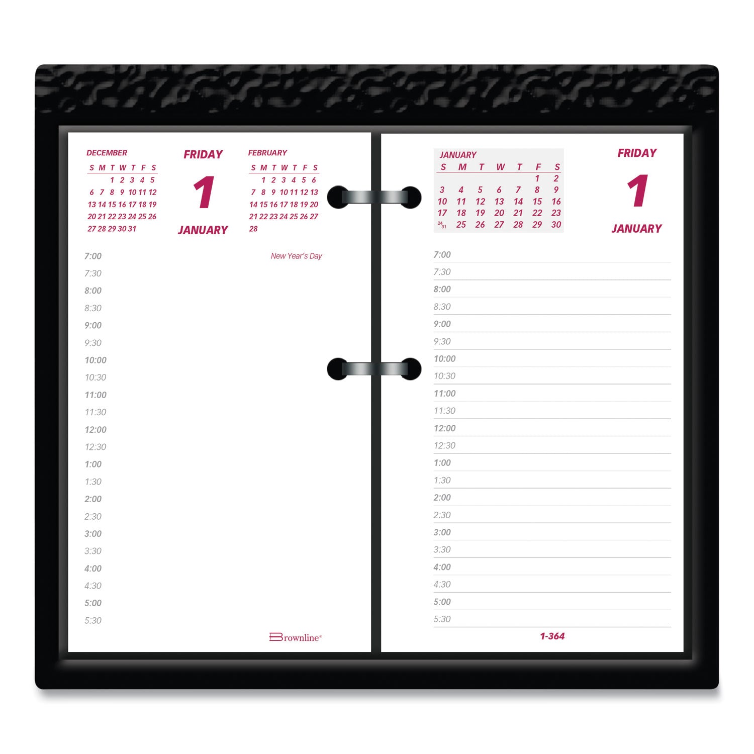 Brownline Daily Calendar Pad Refill, 6 x 3.5, White/Burgundy/Gray Sheets, 2023