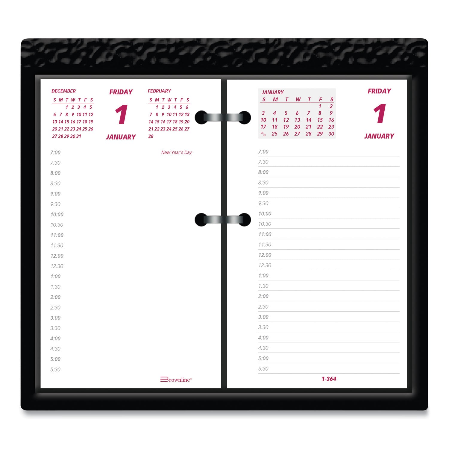 Brownline Daily Calendar Pad Refill, 6 x 3.5, White/Burgundy/Gray Sheets, 2023