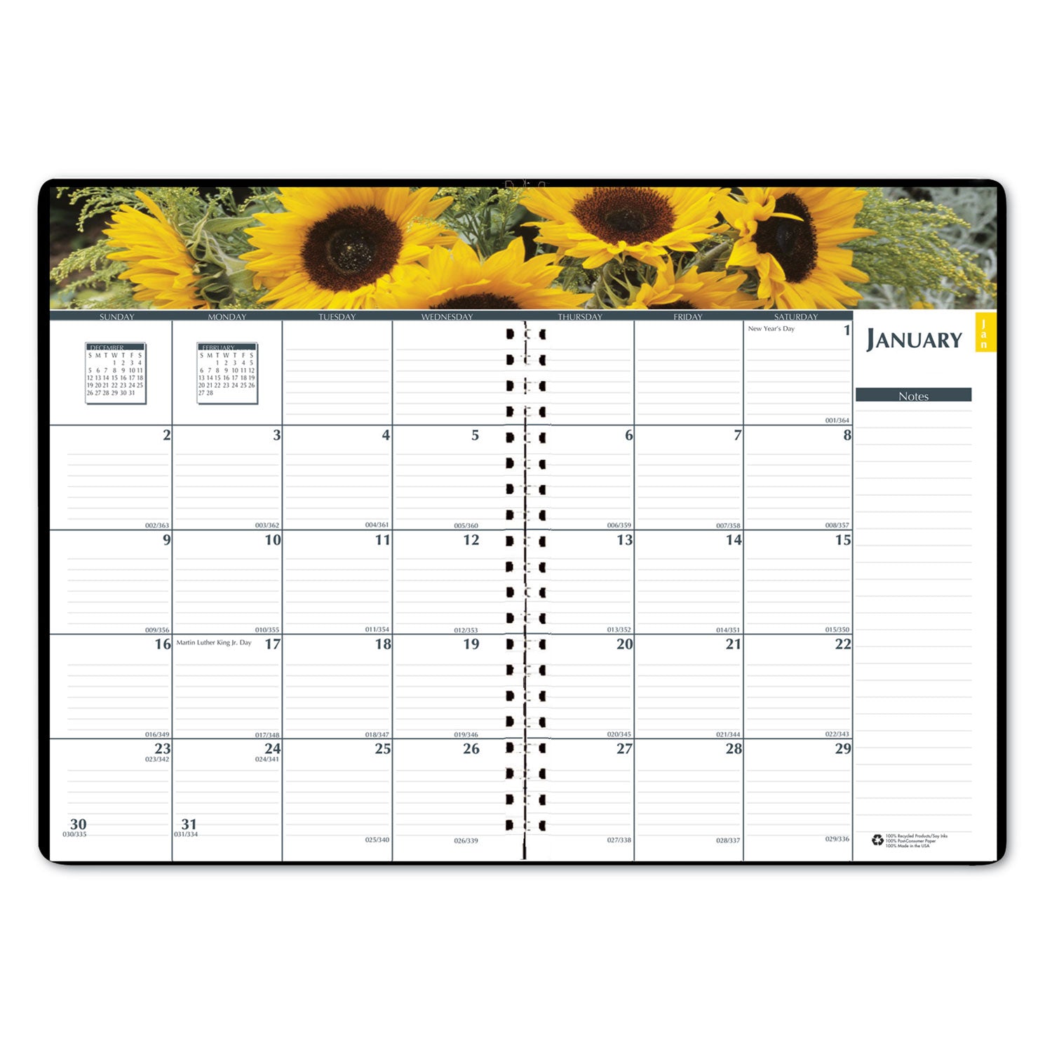 House of Doolittle Earthscapes Recycled Weekly/Monthly Planner, Gardens of the World Photography, 10 x 7, Black Cover, 12-Month (Jan-Dec): 2023