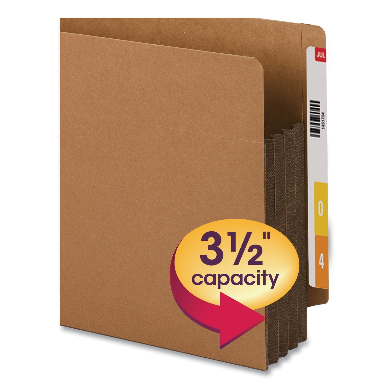 Smead Redrope Drop-Front End Tab File Pockets, Fully Lined 6.5" High Gussets, 3.5" Expansion, Letter Size, Redrope/Brown, 10/Box
