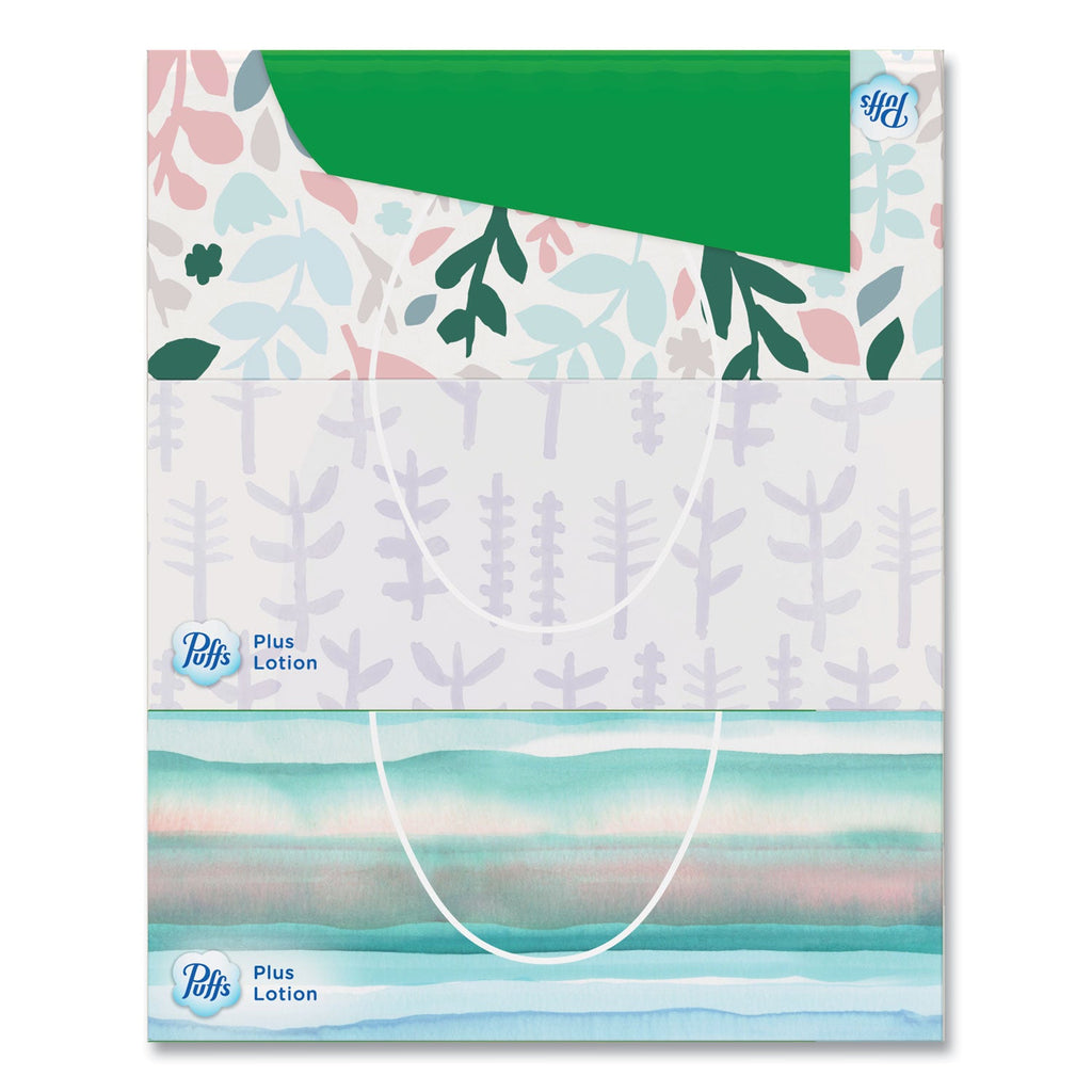 Puffs Plus Lotion Facial Tissue, 2-Ply, White, 124/Box, 3 Box/Pack
