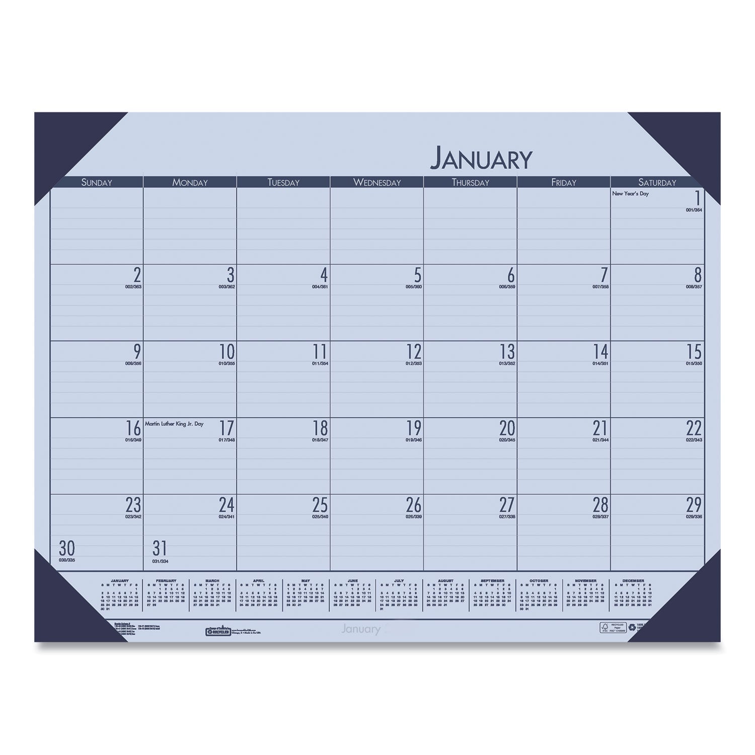 House of Doolittle EcoTones Recycled Monthly Desk Pad Calendar, 22 x 17, Sunset Orchid Sheets, Cordovan Corners, 12-Month (Jan to Dec): 2023