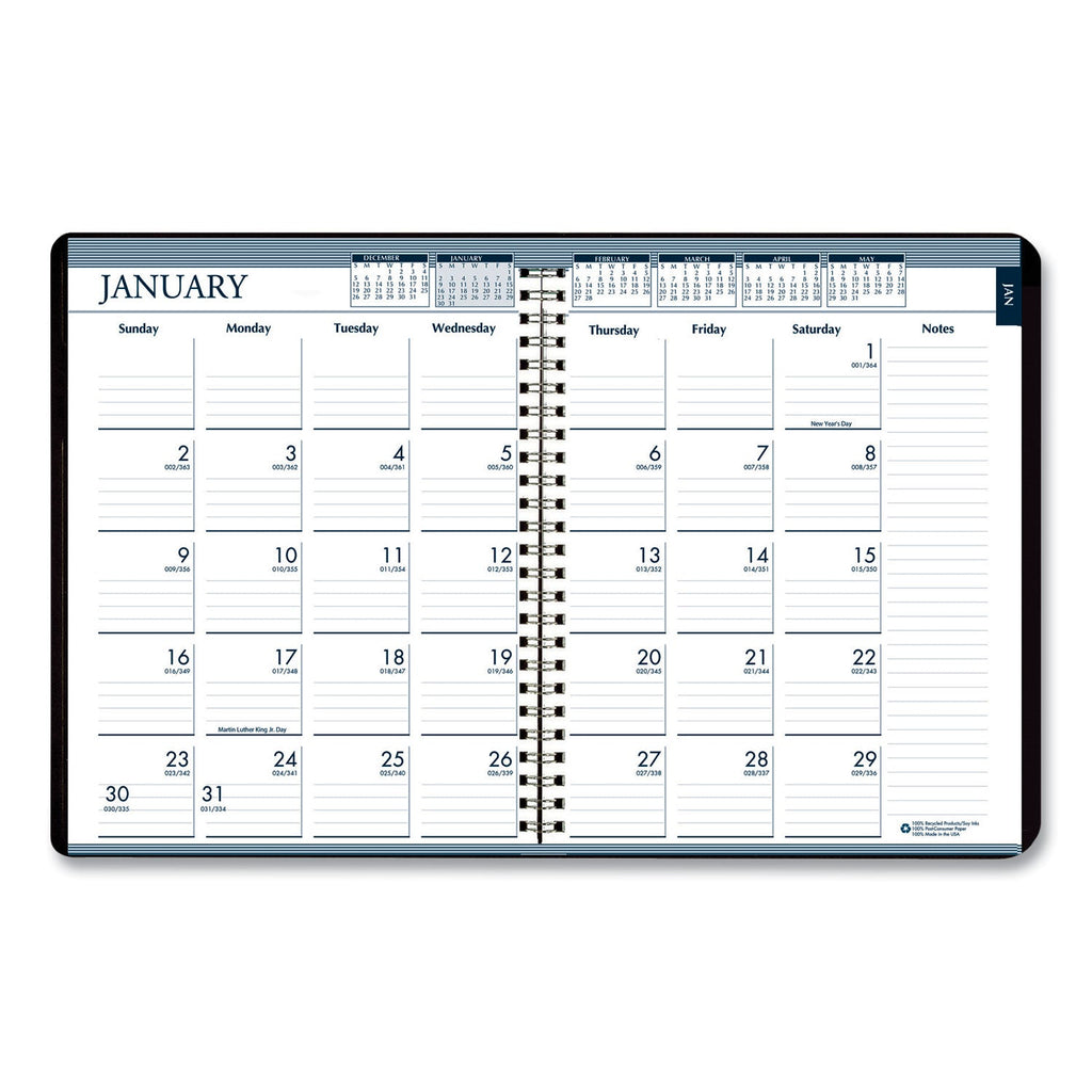 House of Doolittle Recycled Monthly Weekly 7 Day Planner, 8.75 x 6.88, Black Cover, 12-Month (Jan to Dec): 2023