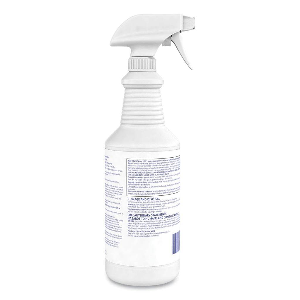 Diversey Avert Sporicidal Disinfectant Cleaner, 32 oz Spray Bottle, 12/Carton