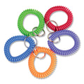 CONTROLTEK Wrist Key Coil Key Organizers, Blue/Green/Orange/Purple/Red, 10/Pack