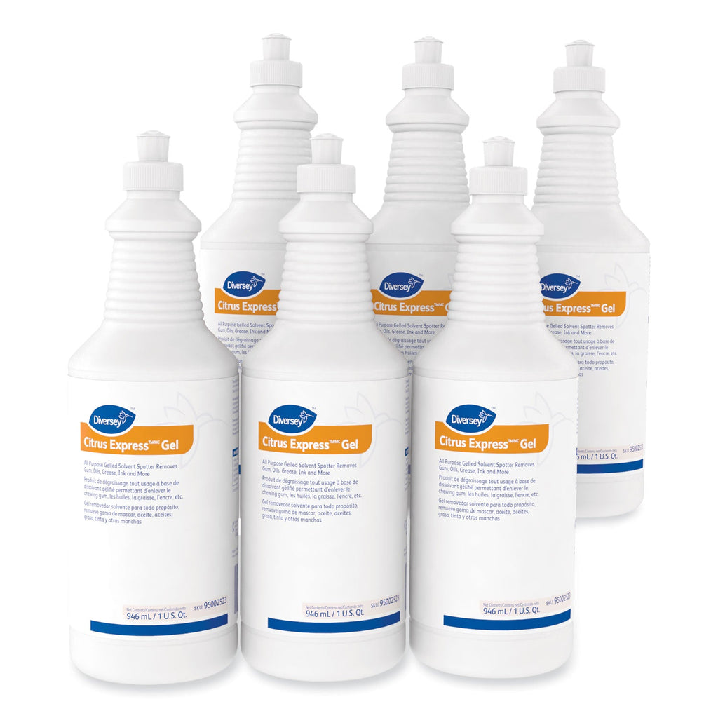 Diversey Citrus Express Gel Spotter, Citrus Scent, 32 oz Squeeze Bottle, 6/Carton