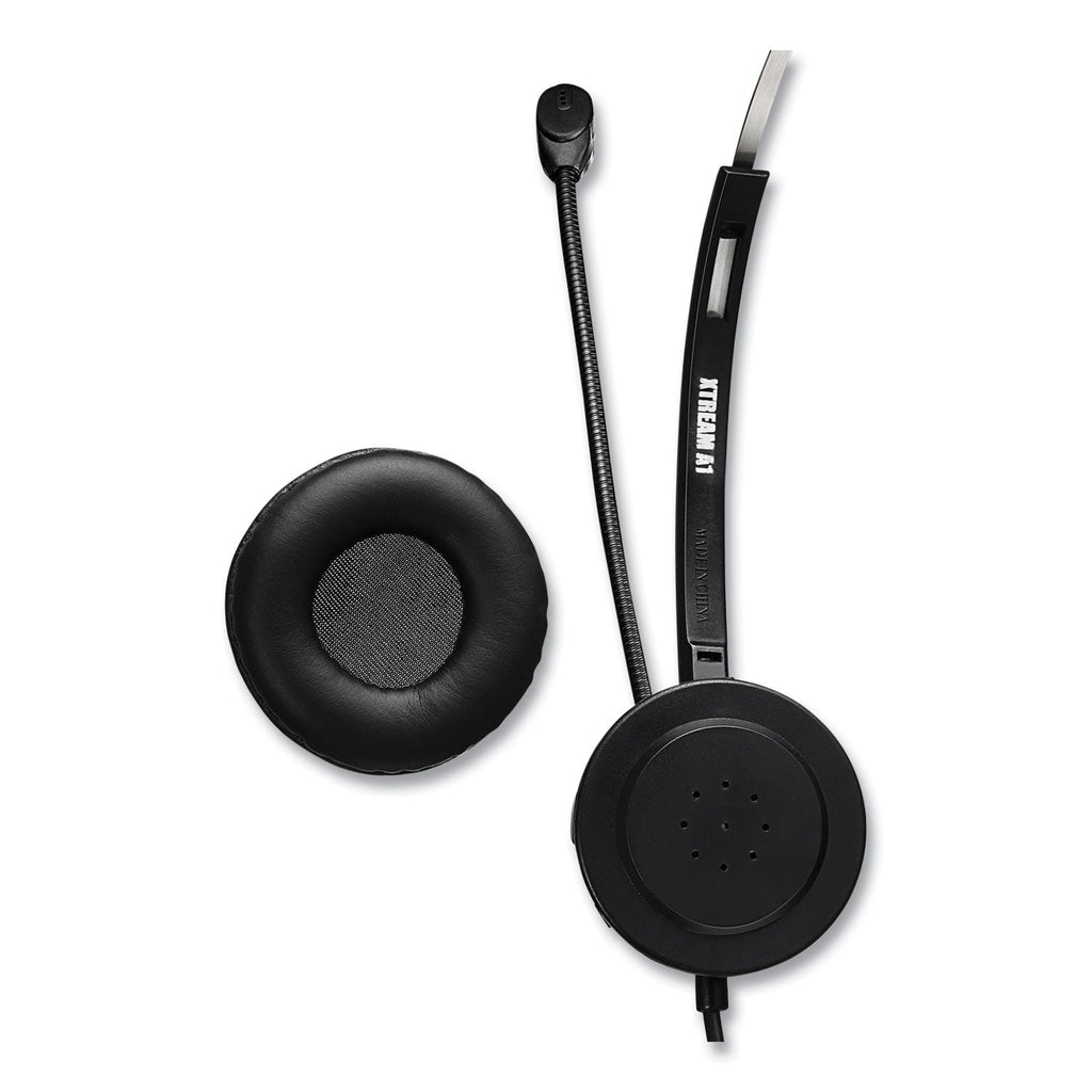 Adesso Xtream P1 USB Wired Multimedia Headset with Microphone, Monaural Over the Head, Black
