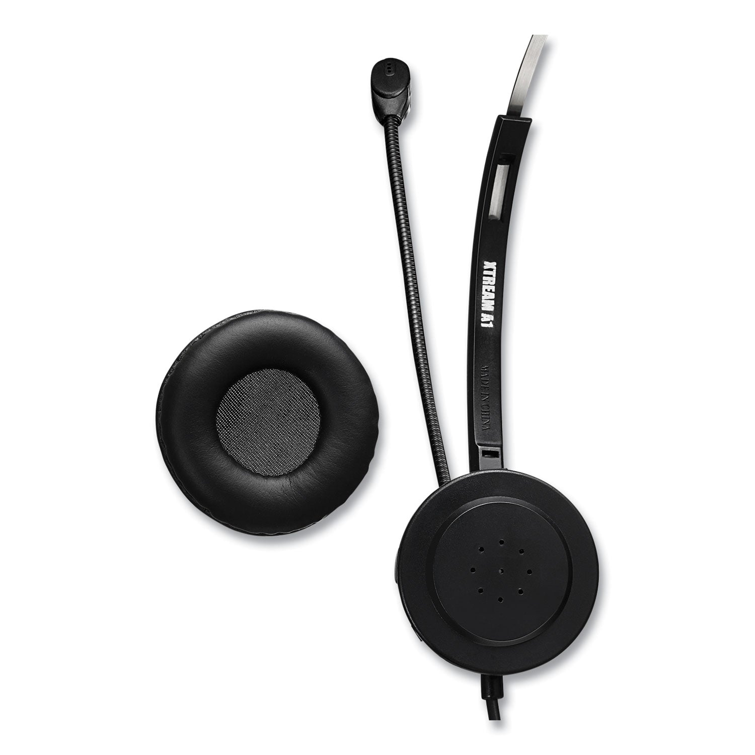 Adesso Xtream P1 USB Wired Multimedia Headset with Microphone, Monaural Over the Head, Black