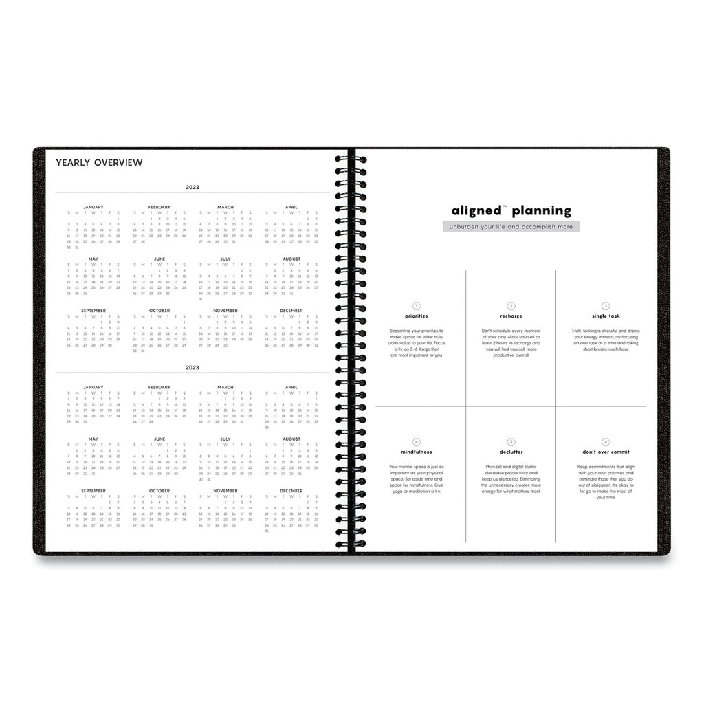 Blue Sky Aligned Weekly Appointment Planner, 11 x 8.25, Black Cover, 12-Month (Jan to Dec): 2023