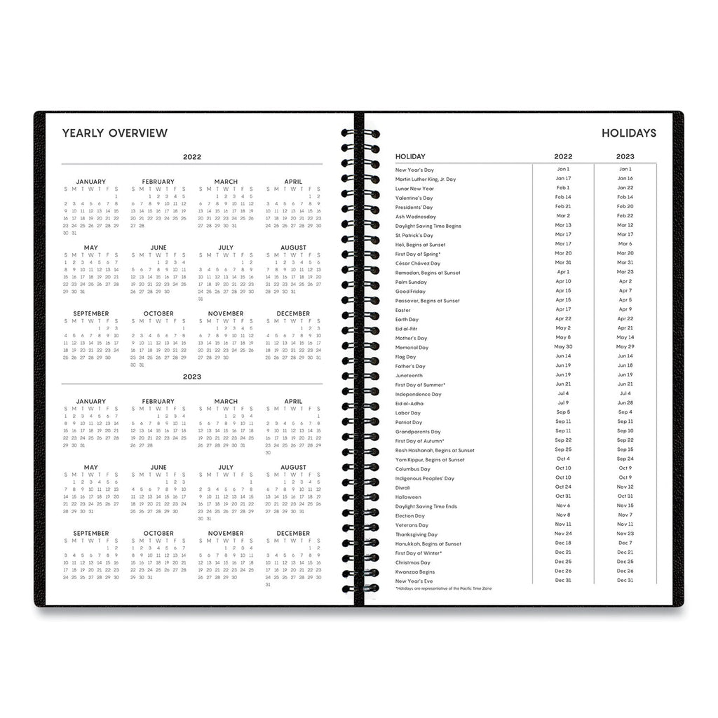Blue Sky Aligned Daily Appointment Planner, 8 x 5, Black Cover, 12-Month (Jan to Dec): 2023